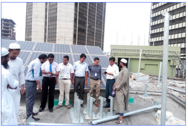 Solar Panel Mounting Frame Structure project at Bangladesh Bank, Shapla Chattar, Motizheel, Dhaka. (100 kw )