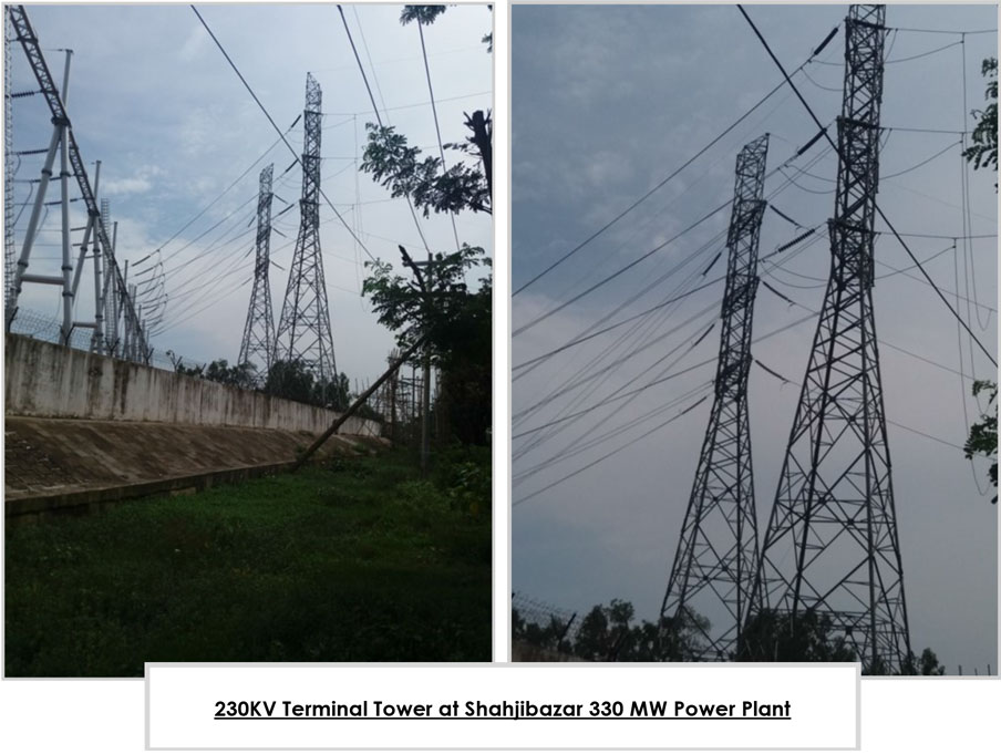 230KV Terminal Tower at Shahjibazar 330 MW Power Plant